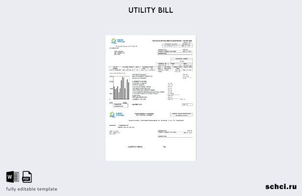 цифровая загрузка шаблона слова счета за коммунальные услуги Канады Yukon Energy